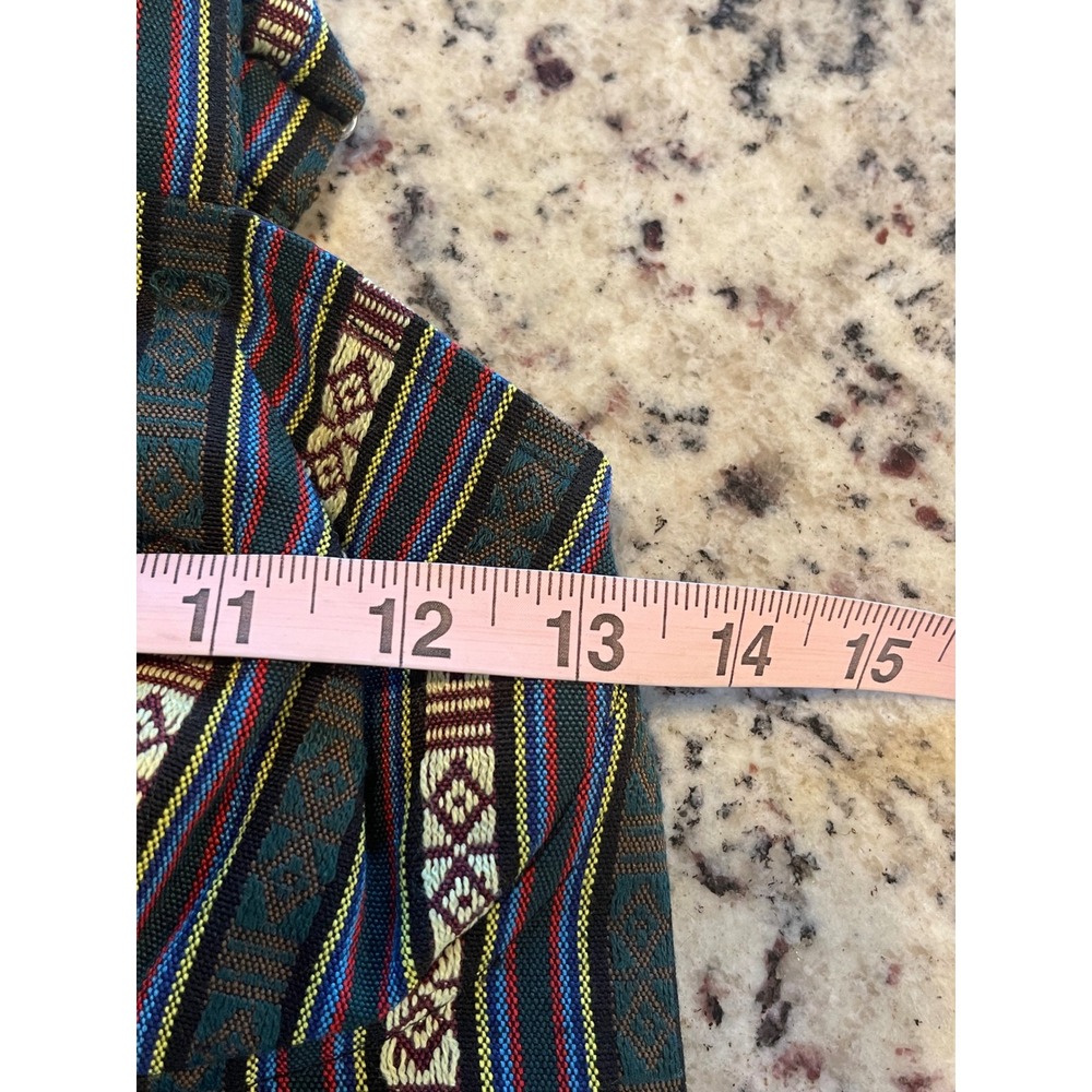 Raga Bustier Crop Top Womens Small Green Multi Boho Festival Woven Tapestry - Picture 5 of 6
